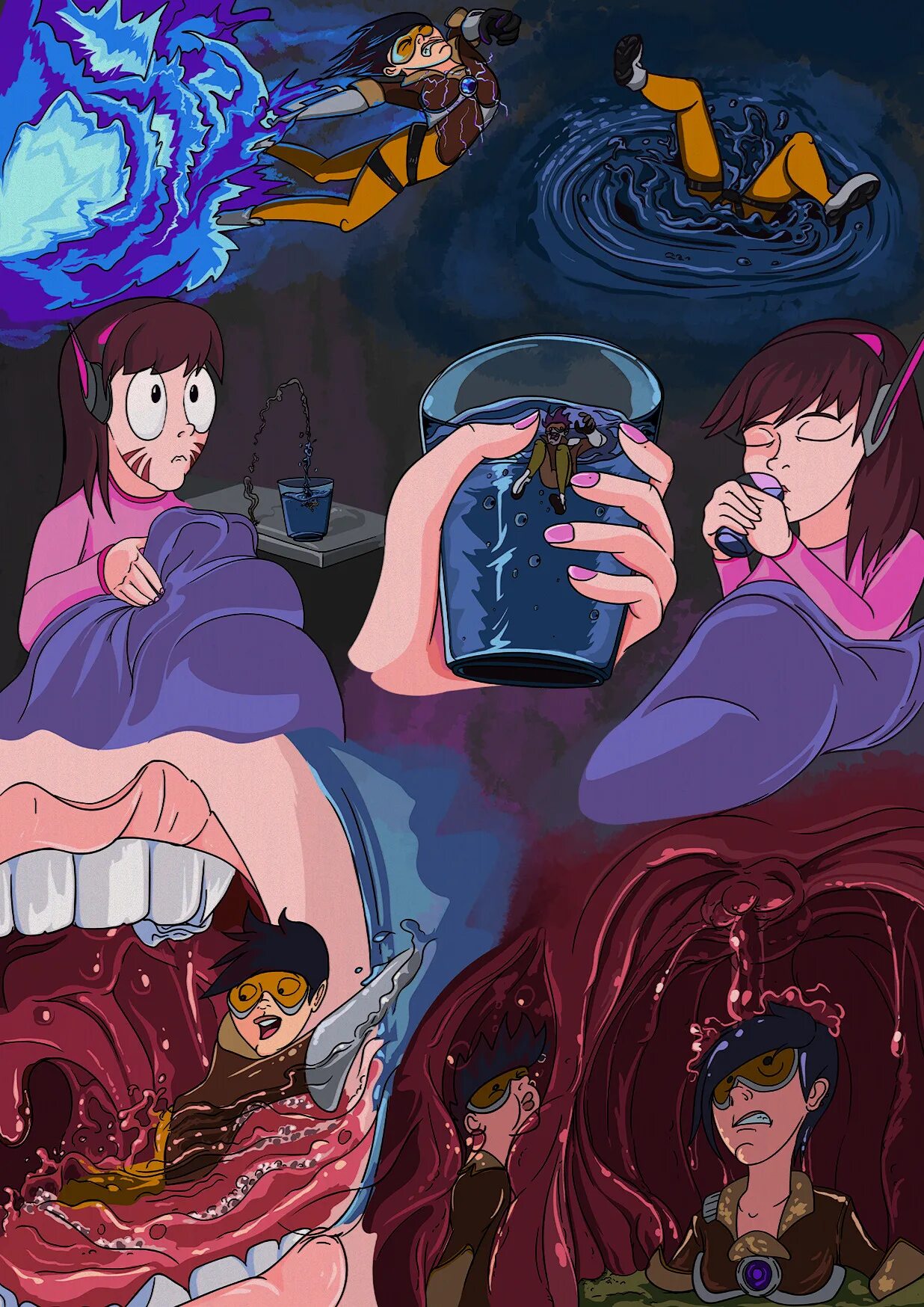 Vore drones. Дива vore. овервотч vore. трейсер vore. овервотч трейсер vore.
