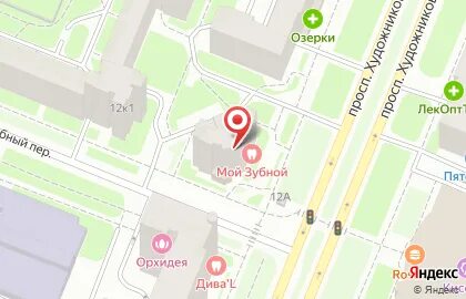 Карта проспекта художников