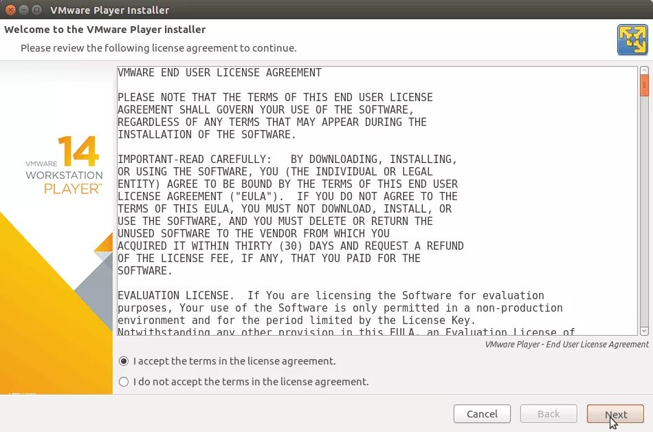 Vmware player ubuntu. Vmware player ubuntu