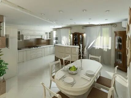 Кухня гостиная дизайн в частном доме фото