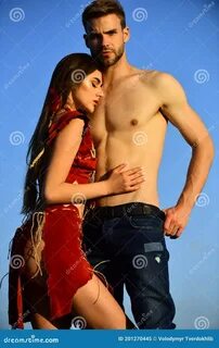 Photo about passion couple, beautiful young men and women outside. 