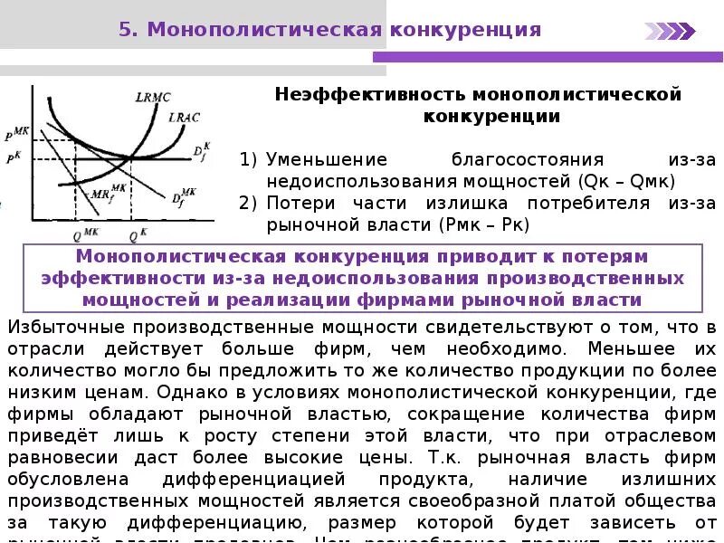 Избыток мощностей. Избыточные мощности в монополистической конкуренции. Условия монополистической конкуренции. Эффективность рынка монополистической конкуренции. Монополистическая конкур.