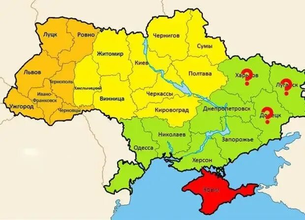 Карта украины с луганском. Карта Украины Донецк Луганск Крым. Карта России и Украины. Карта Украины с Крымом и Донбассом. Юго Восток Украины.