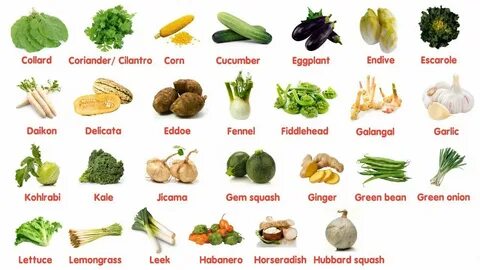Most of the vegetables