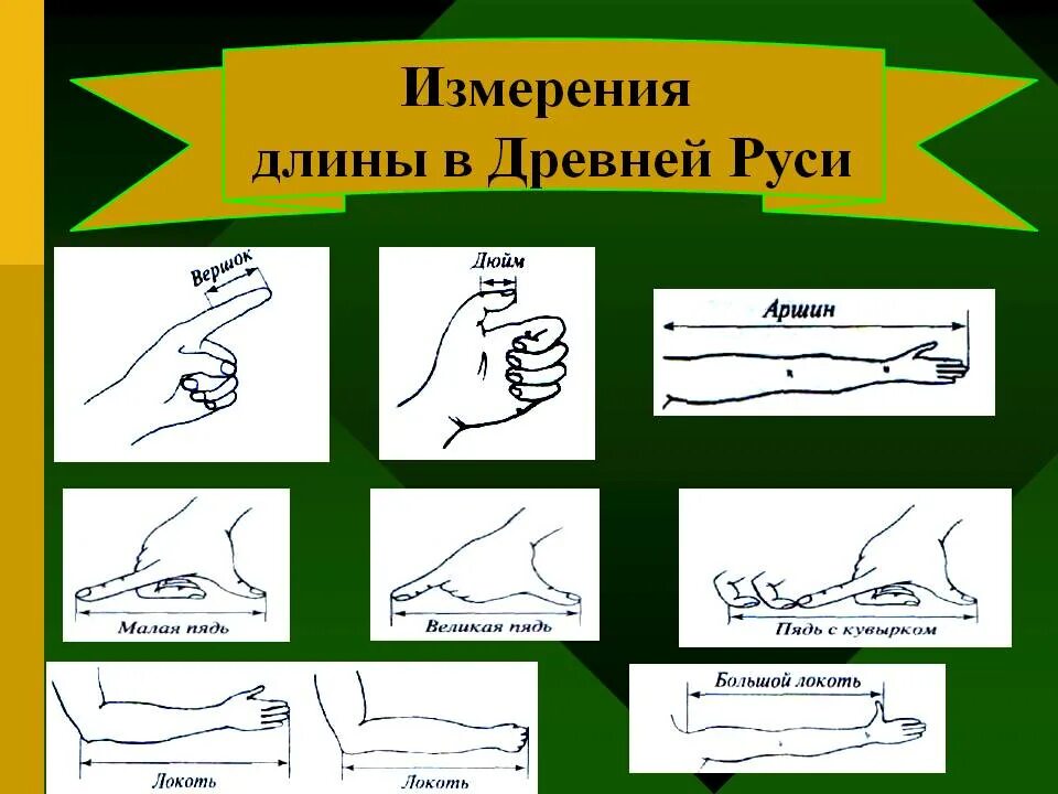 Тема изм. Древние меры длины. Измерение длины в древней Руси. Способы измерения длины. Меры Домны древней Руси.