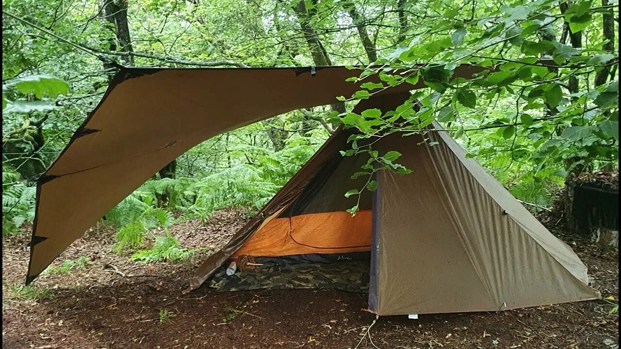 Wild camp. Camping Rain. Solo Wild Camping Avocado.