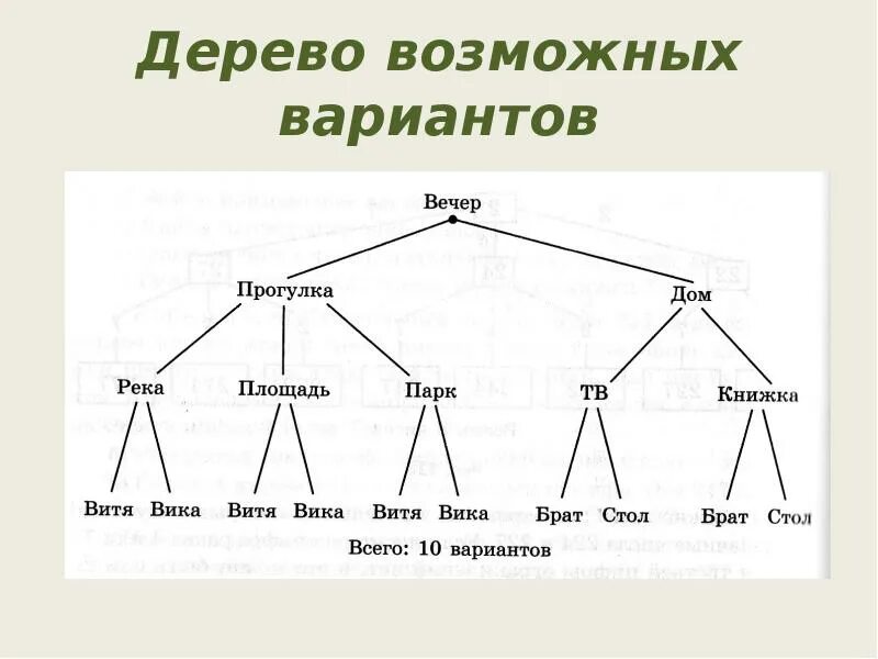 Сколько живут вариантов. Комбинаторные задачи дерево возможных вариантов. Дерево возможных вариантов. Дерево возможных вариантов в комбинаторике. Дерево возможных вариантов схема.