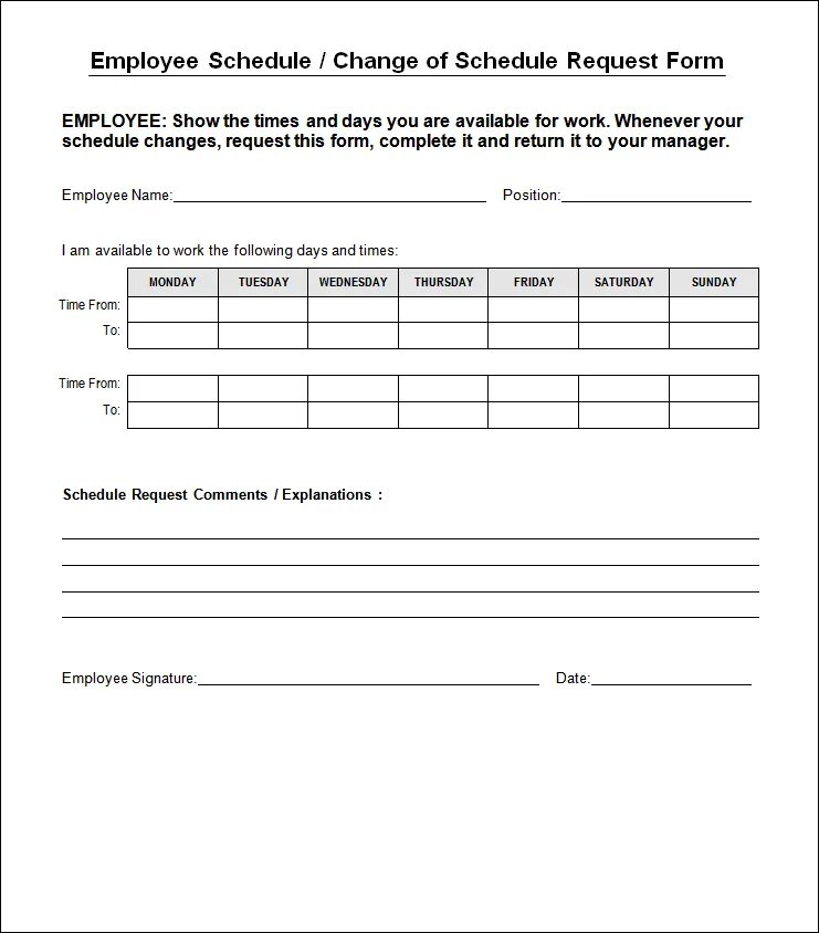 Change template. The work of form. work schedule. schedule changes. work change form документ.