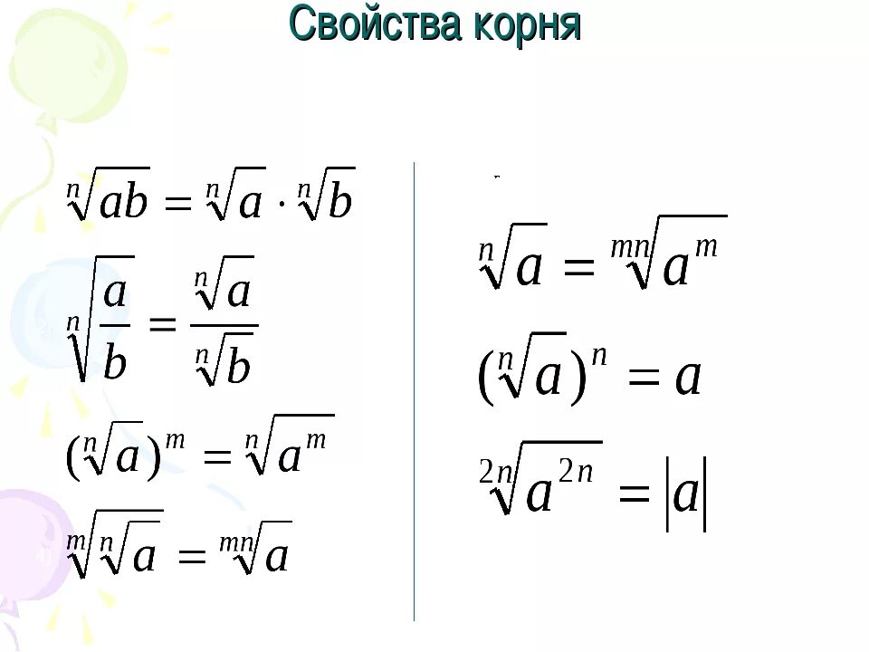 Корень три буквы. Свойства корня n-Ой степени. Свойства корня второй степени. Свойства степеней с корнями.