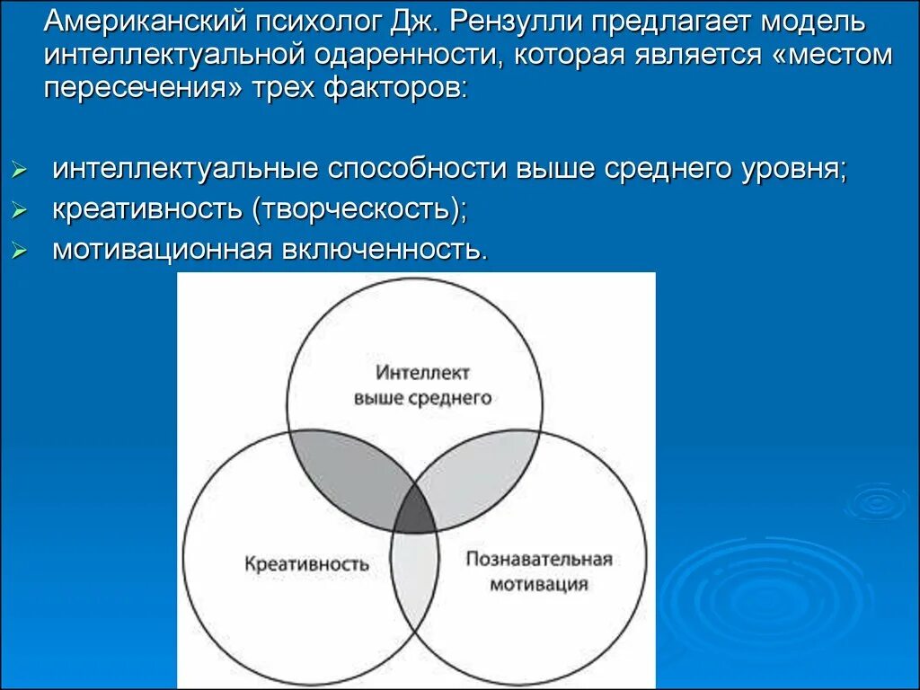 Модель интеллектуальной одаренности Дж.Рензулли. Американский психолог Дж. Рензулли. Трехкольцевая модель одаренности Дж Рензулли. Трехкомпонентная структура одаренности Дж. Рензулли. Дж рензулли