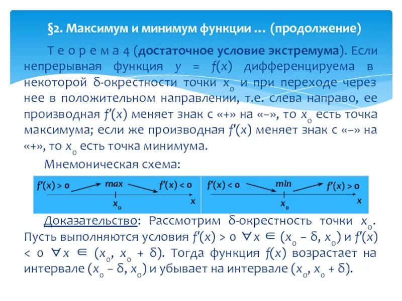 Найти максимум и минимум функции через производную. Найти максимум и минимум функции через производную