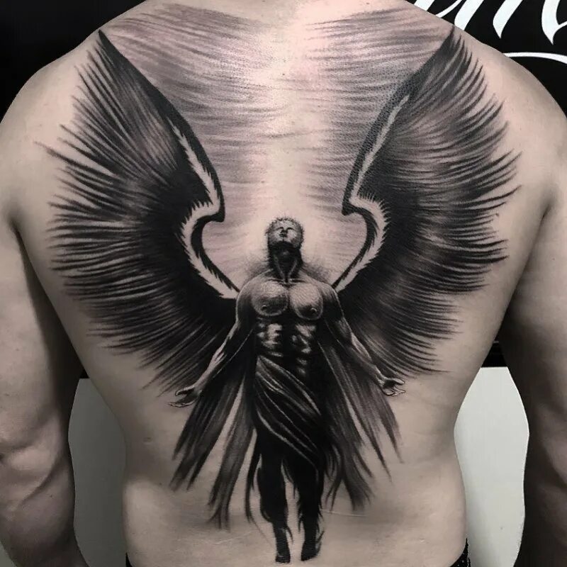 Тату хранитель для мужчин. Тату ангел. Тату ангела на спине. Татуировки на спине мужские. Тату ангел на спине.