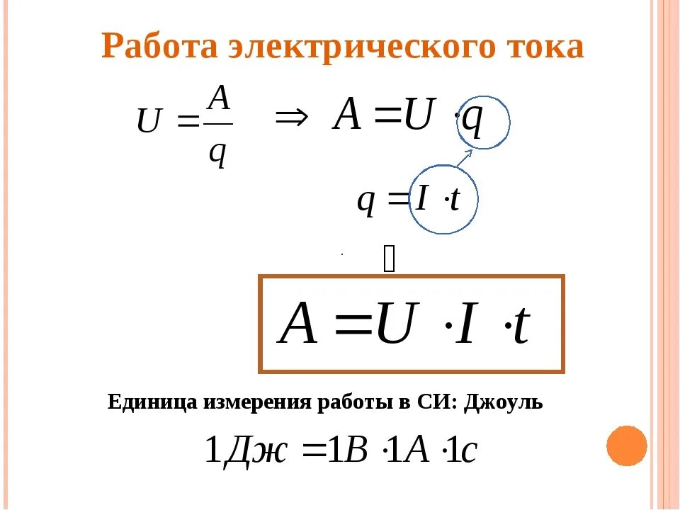 Формула для вычисления работы электрического тока. Работа и мощность электрического тока формулы и определения. Работа электрического тока определение формула. Работа и мощность постоянного тока формулы. Работа электрического тока через мощность