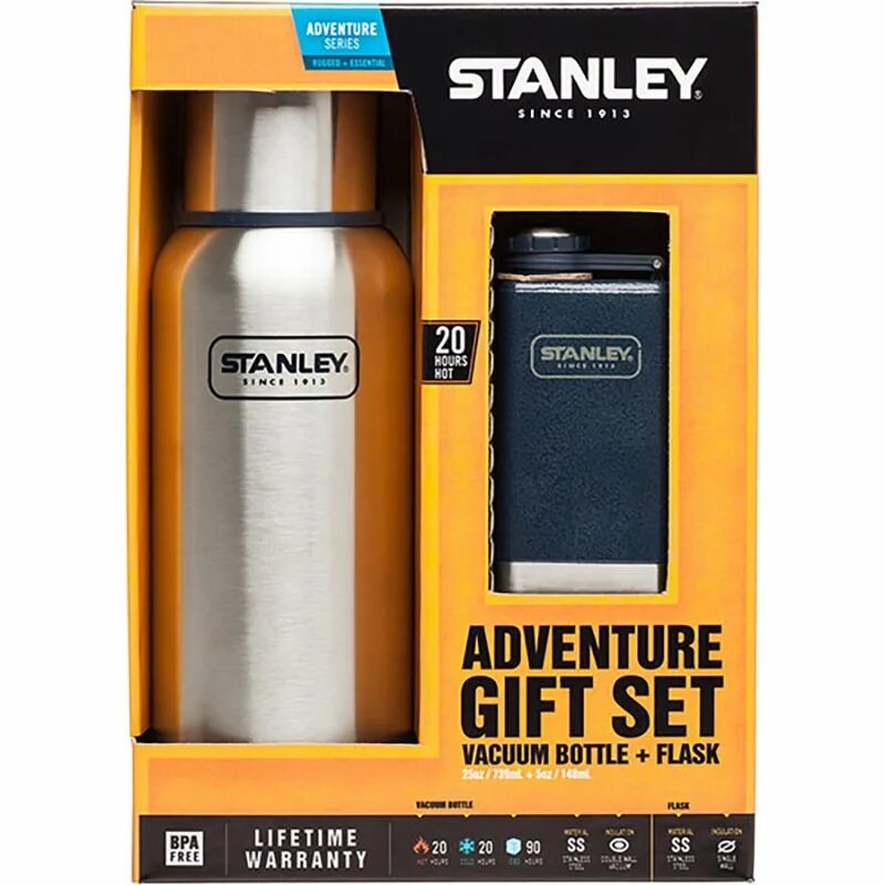 Vacuum flask set. Термос-фляга stanley adventure ss flask. термос-фляга stanley adventure ss canteen. классический термос stanley adventure ss vacuum bottle. классический термос stanley classic vacuum bottle, flask gift set, 1 л.