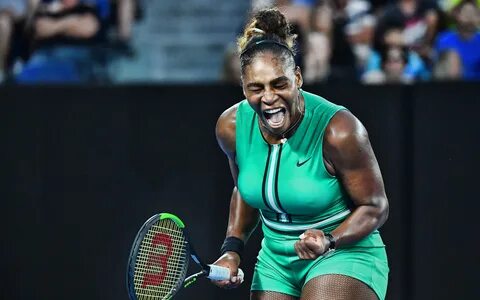 4k, Serena Williams, green uniform, american tennis players, WTA, joy, athl...