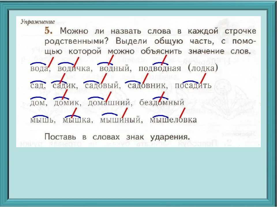 Лапки проверочное. Поставить ударение подчеркнуть безударные гласные. Выделить корень в однокоренных словах. Однокоренные слова 2 класс. Группы однокоренных слов 4 класс.