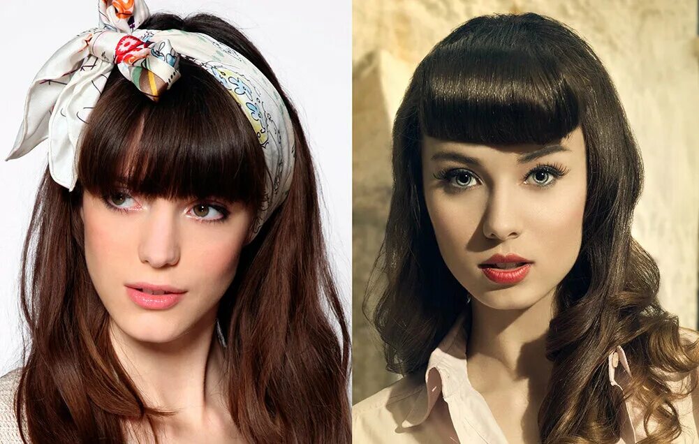 hairstyle womans Straight bangs hairstyles, Emo hair, Medium hair styles