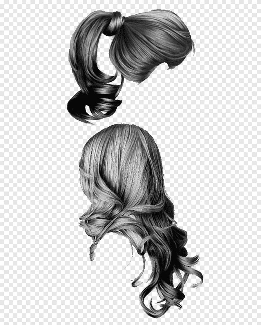 Прически карандашом. Силуэт лица девушки с волосами. Седые волосы на прозрачном фоне. Силуэт волос. Волосы эскиз.