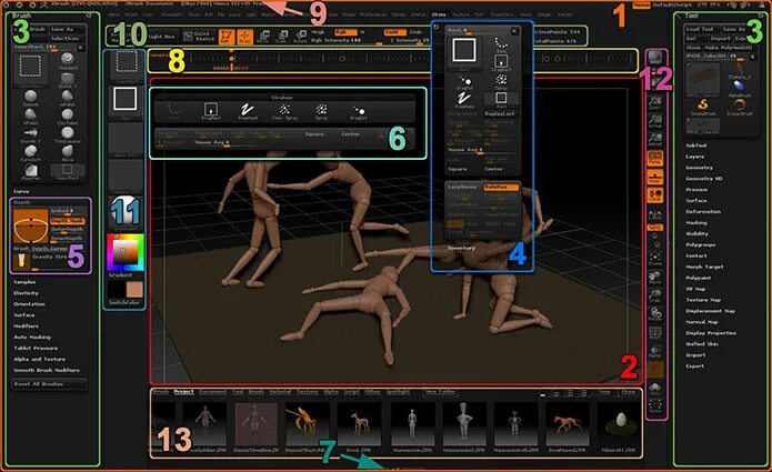 Zbrush Интерфейс. Zbrush Интерфейс стандартный.