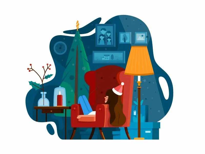 Flat иллюстрации. Флэт иллюстрация. новогодние флэт иллюстрации. новый год flat illustration.