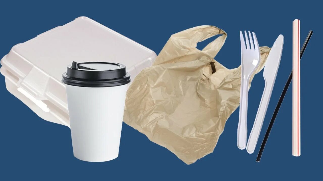 Single use products. Single use items. Single use Plastic. Single-use Utensils.