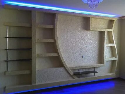 Ниша гипсокартон полки