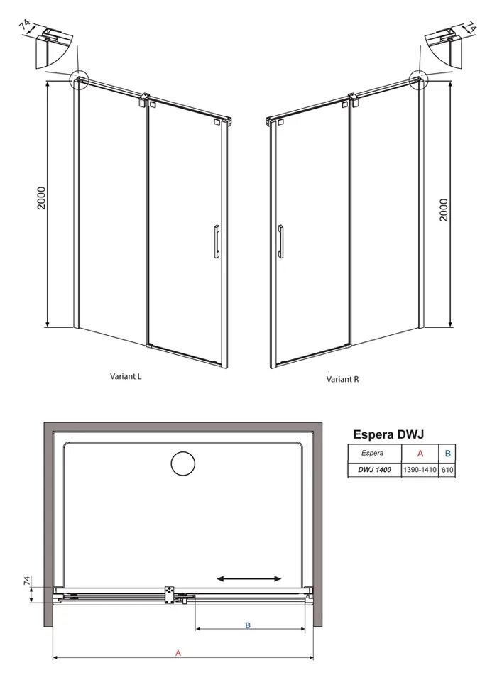 Душевая дверь в нишу Radaway espera DWJ 120 R. Radaway душевые ограждения idea DWJ 1600*2005. Раздвижные двери душевой кабины чертеж. Radaway 380595-01l. Толщина стекла душевой