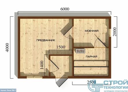 Проект бани 6 на 4