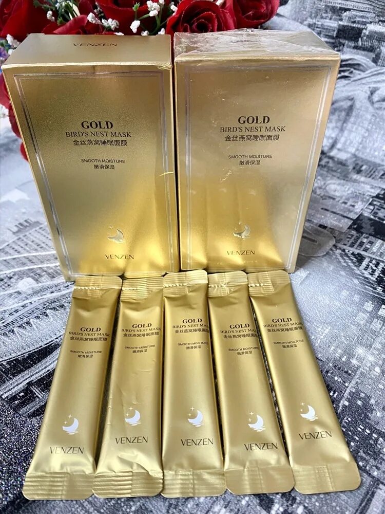 Venzen gold bird s nest mask 4мл 20шт. Маска ночная с экстрактом ласточкиного гнезда gold bird s nest mask venzen. Ночная маска venzen gold bird. Venzen gold bird’s nest mask 4мл 20шт. Venzen gold bird s nest mask 4мл 20шт.