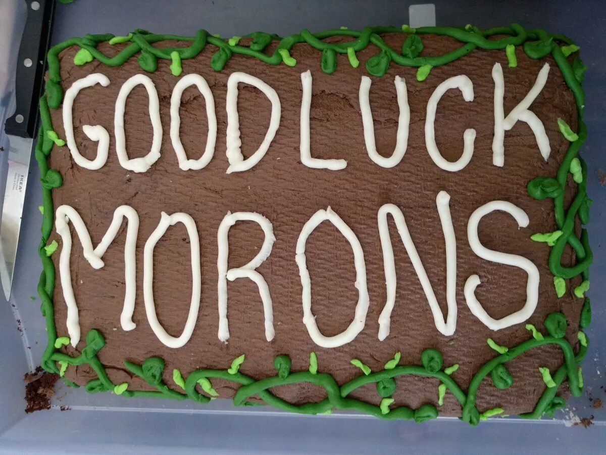 Making good luck. Good luck. morons. good luck man. good luck, igor.