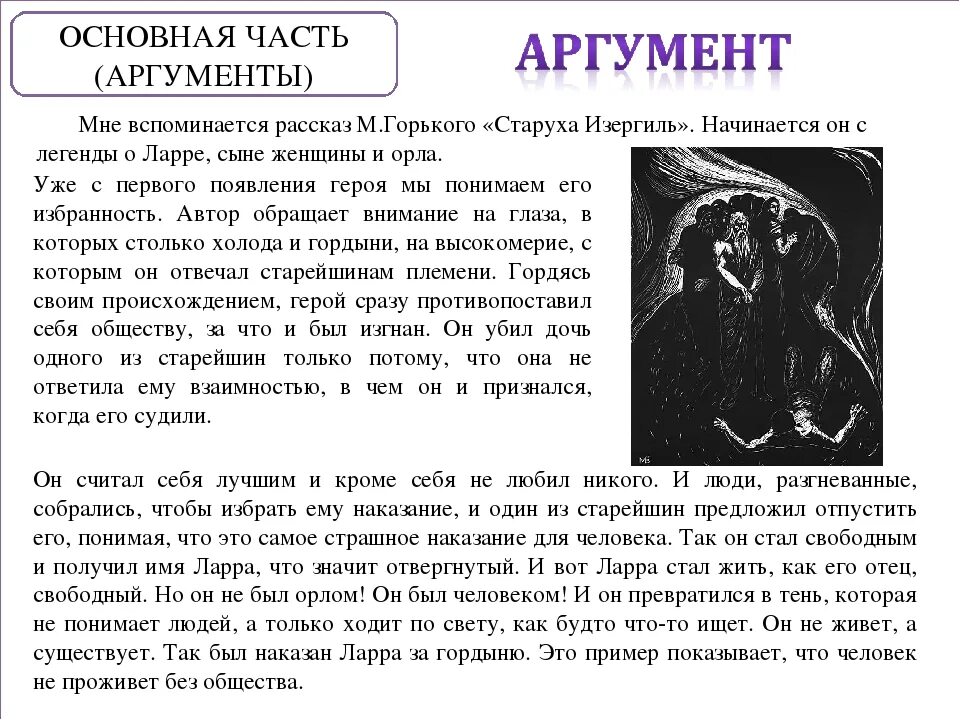 Сочинение миниатюра данко. Легенда о Ларре Горький. Легенда о Ларре аргумент. Ларре старуха Изергиль.