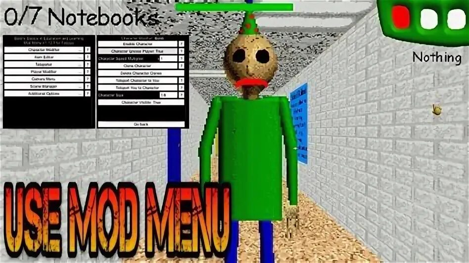 Baldi s basics plus mod. БАЛДИ мод меню. Baldi 's Basics меню. Baldi Basics чит меню. Baldi's Basics Mod menu.