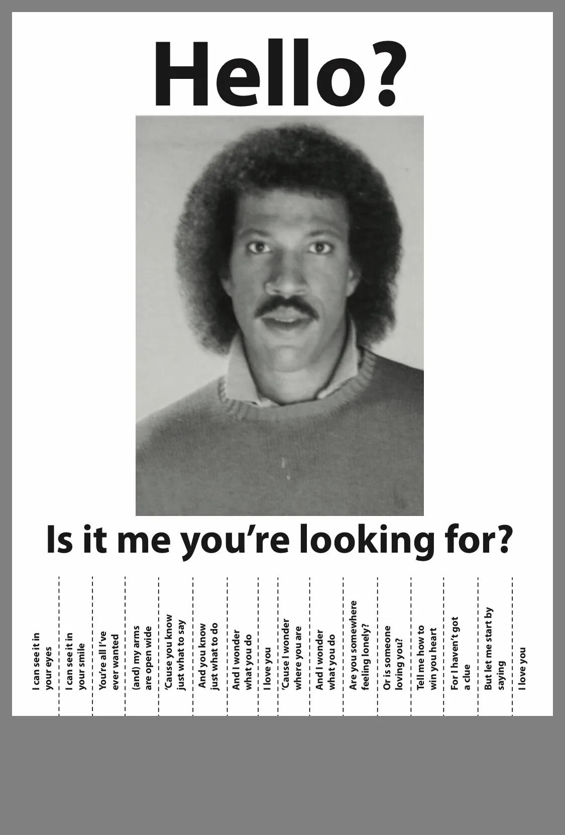 Hello is it me you looking for. Lionel Richie - hello, is it me you're looking for?. Lionel Richie Постер. Hello is it me you looking for песня.