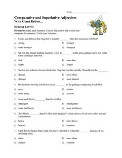 Degrees of comparison of adjectives test