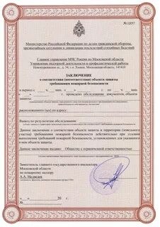 Заключение мчс