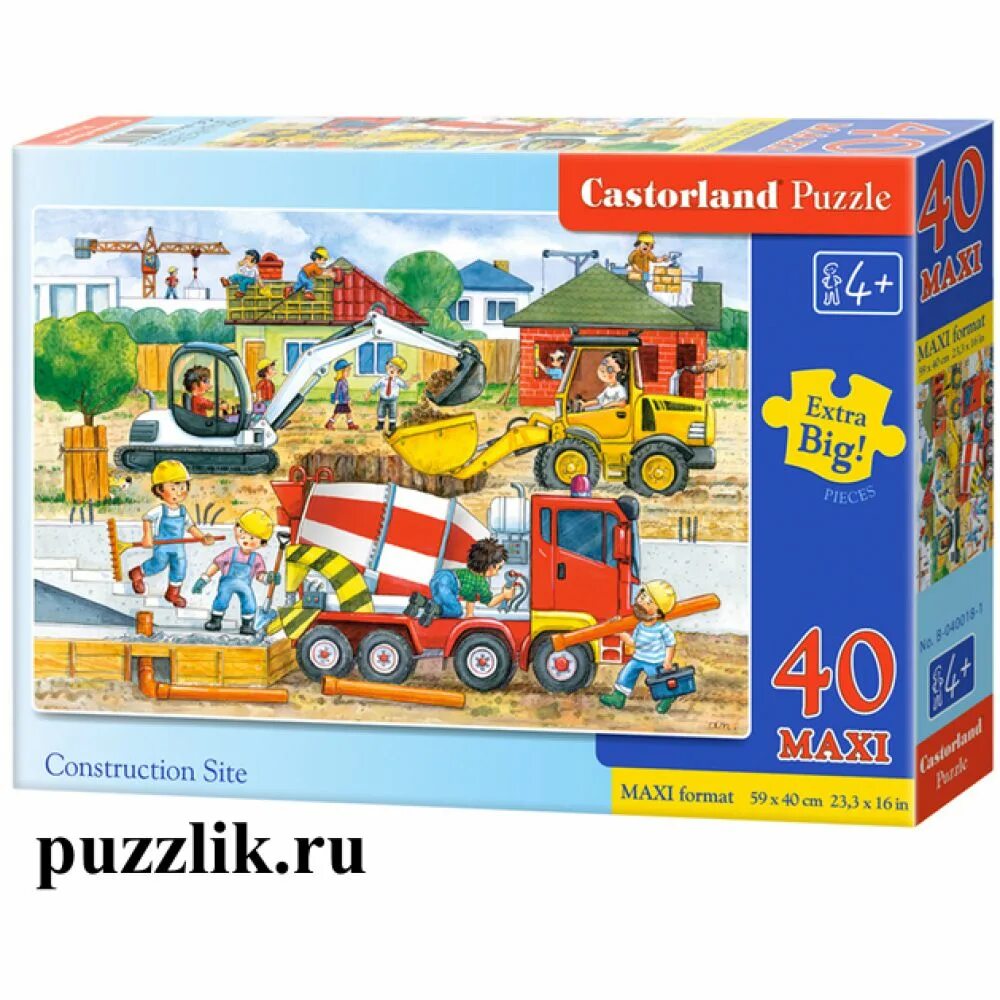 Головоломки 40. Castorland Puzzle Maxi 40. Пазл Castorland Yellow Digger (b-03464), 30 дет.. Castorland. Пазл 12 Maxi арт.b-120086 "бетономешалка". Пазлы 5000 деталей Castorland.