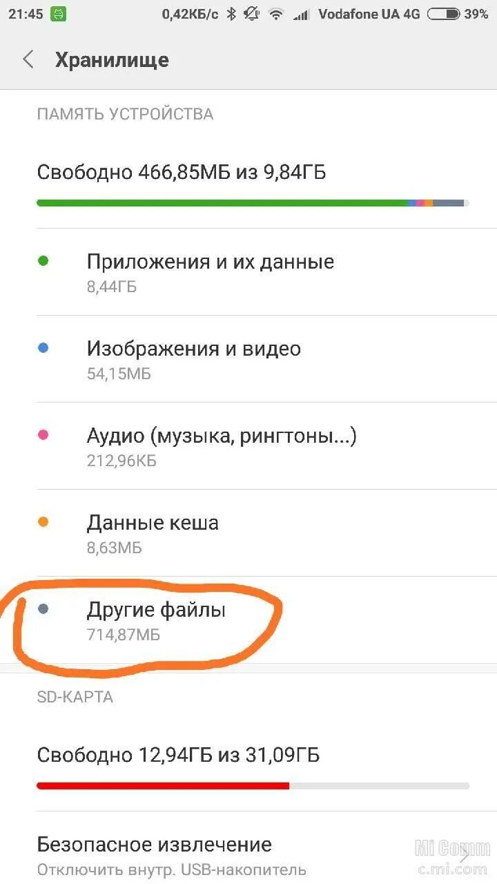 Другая память xiaomi