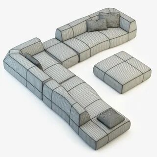 Bb italia bend-sofa 3D Model. 