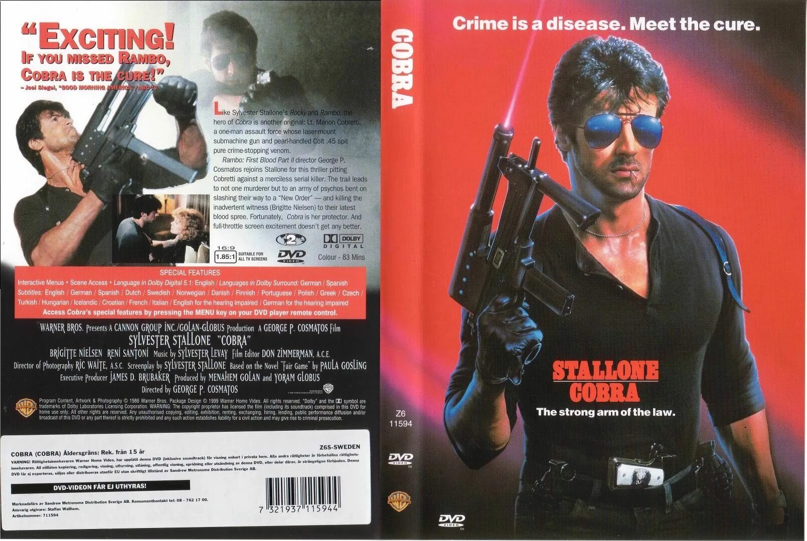 Cobra перевод. Cobra Stallone 1986. Cobra 1986 DVD Cover. Обложка DVD Cover Кобра. 1986. Кобра 1986 диск.