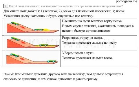 На каком опыте можно наблюдать равномерное движение