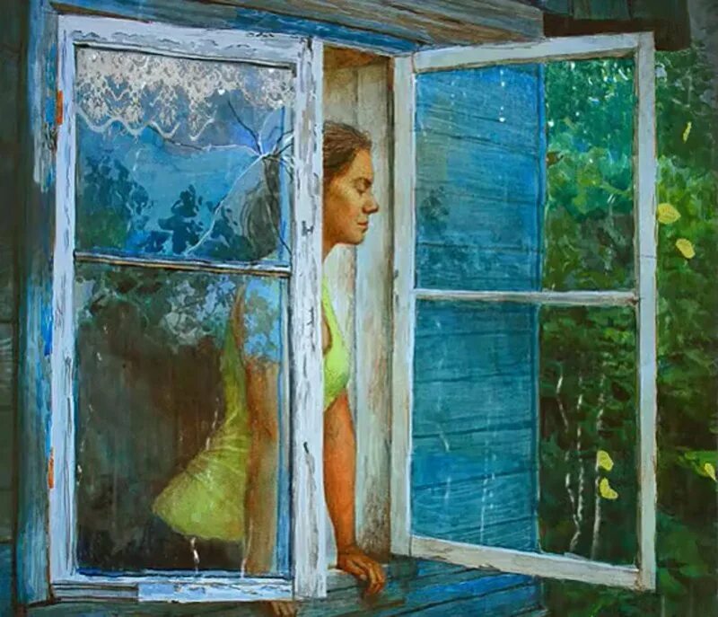 He the window