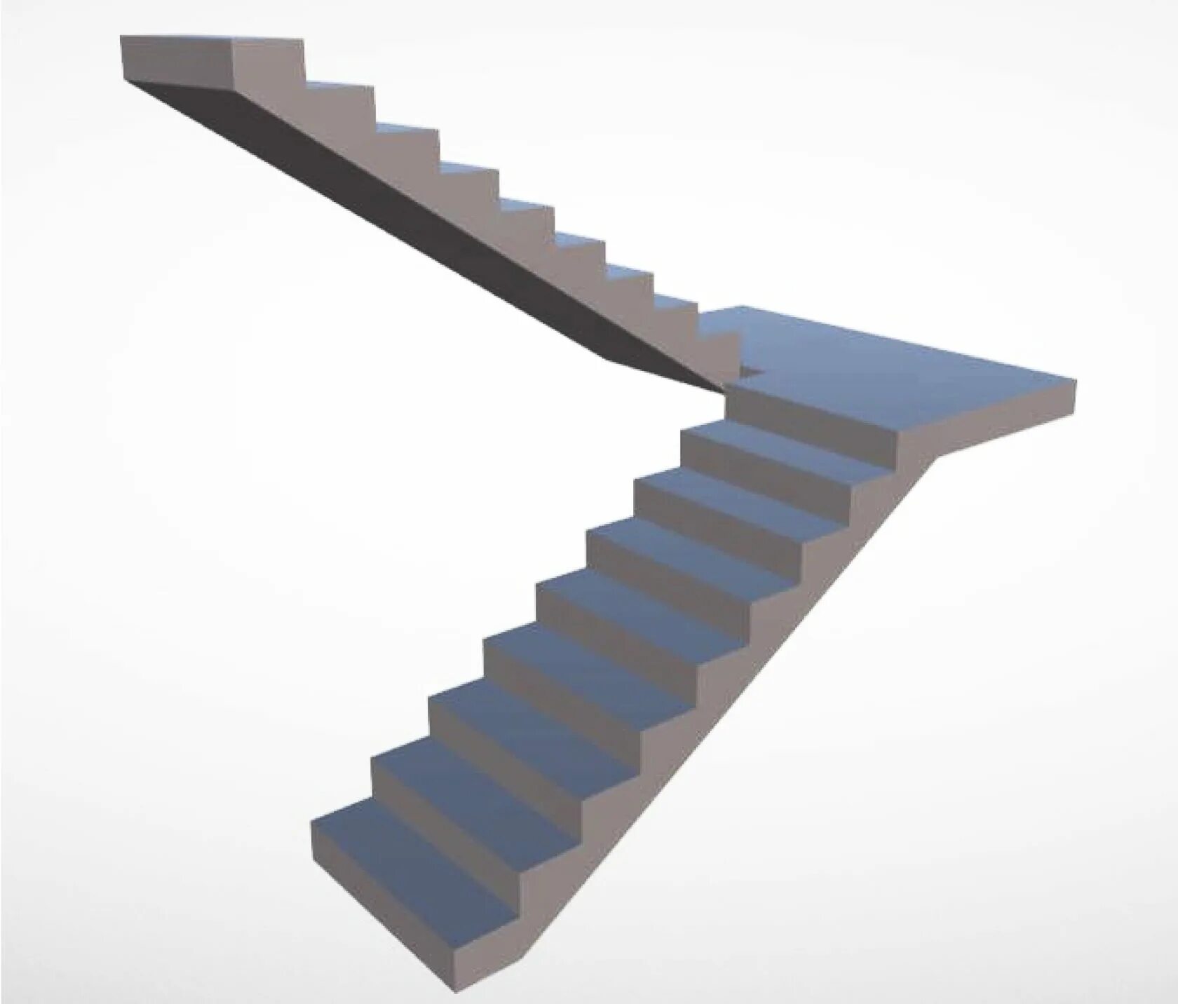 Двухмаршевая бетонная лестница. 11. 11. 15-5. 15-4.