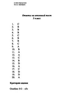 Итоговая по музыке 5 класс