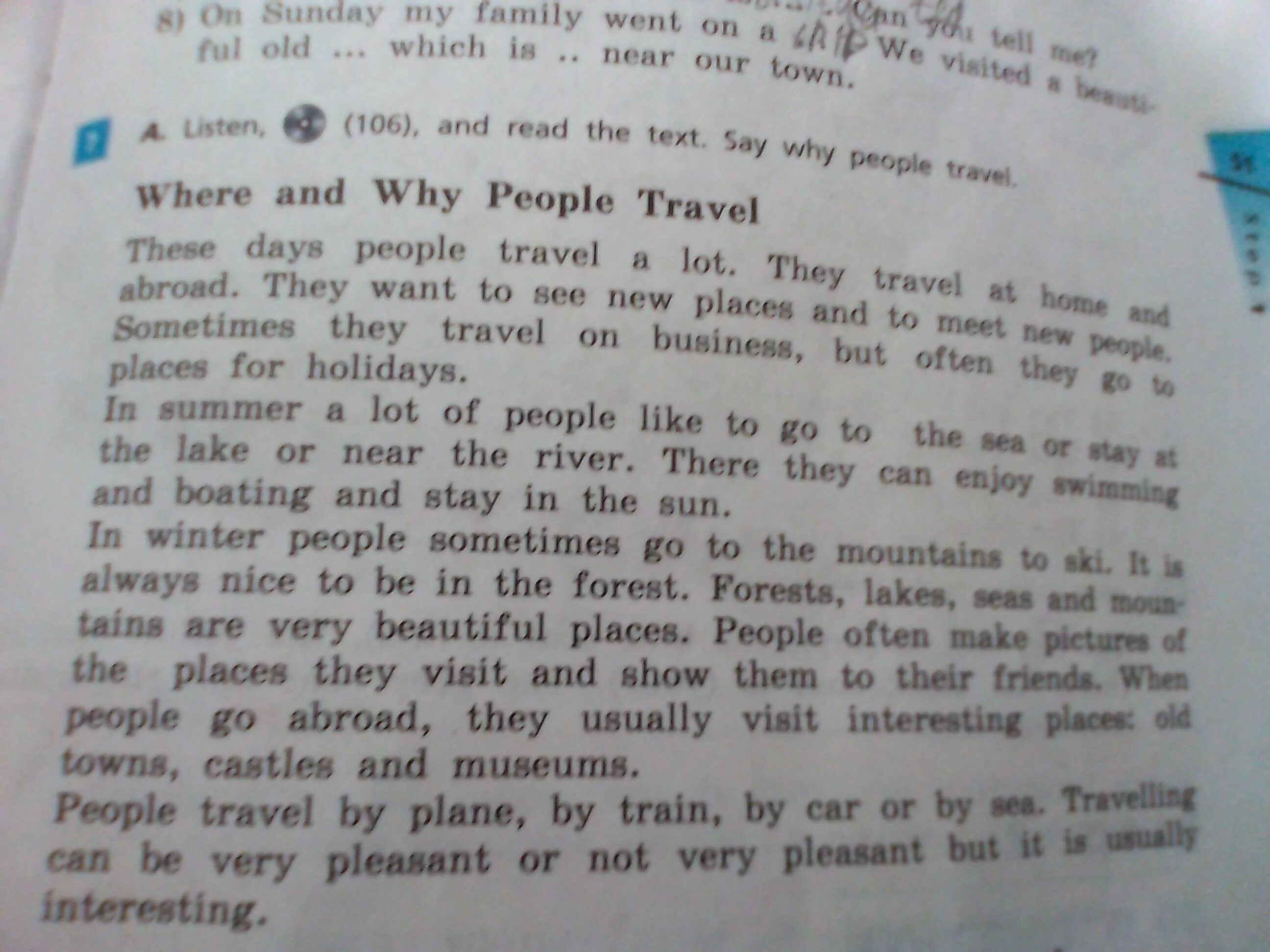 Перевод текста why. Where and why people Travel. Why people Travel. Where and why people Travel пересказ. Travel a lot перевод.