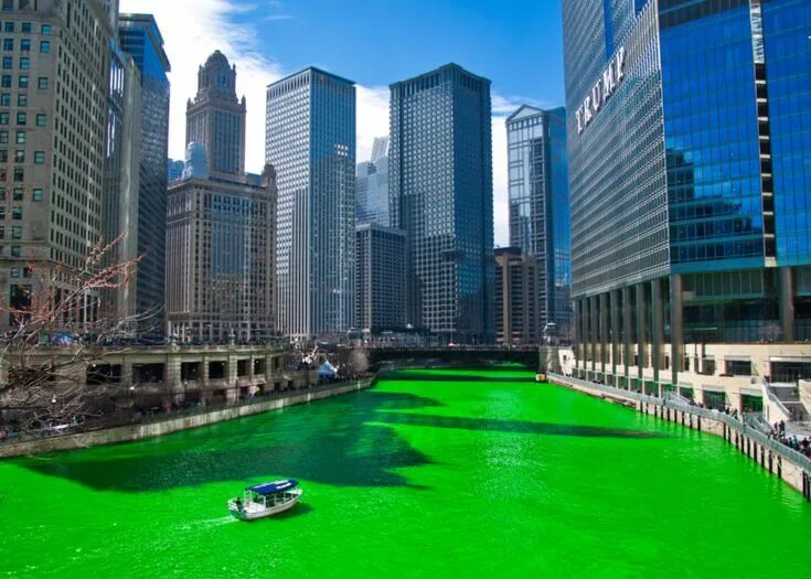 5 Crazy St. Patrick’s Day Traditions Around the US Chicago river, Chicago green 