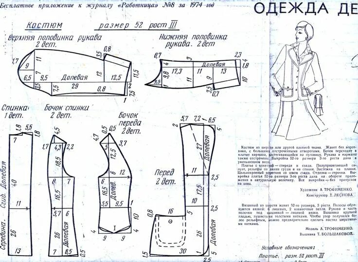 Esquema de modelagem de Blazer sem Gola tamanho 44. Girls clothes patterns, Jack