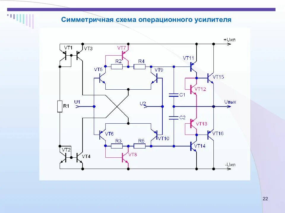 Схема операционного усилителя. . структурная схема включения усилителя. операционный усилитель на дискретных элементах схема. схема операционного усилителя на транзисторах. принципиальная схема операционного усилителя.