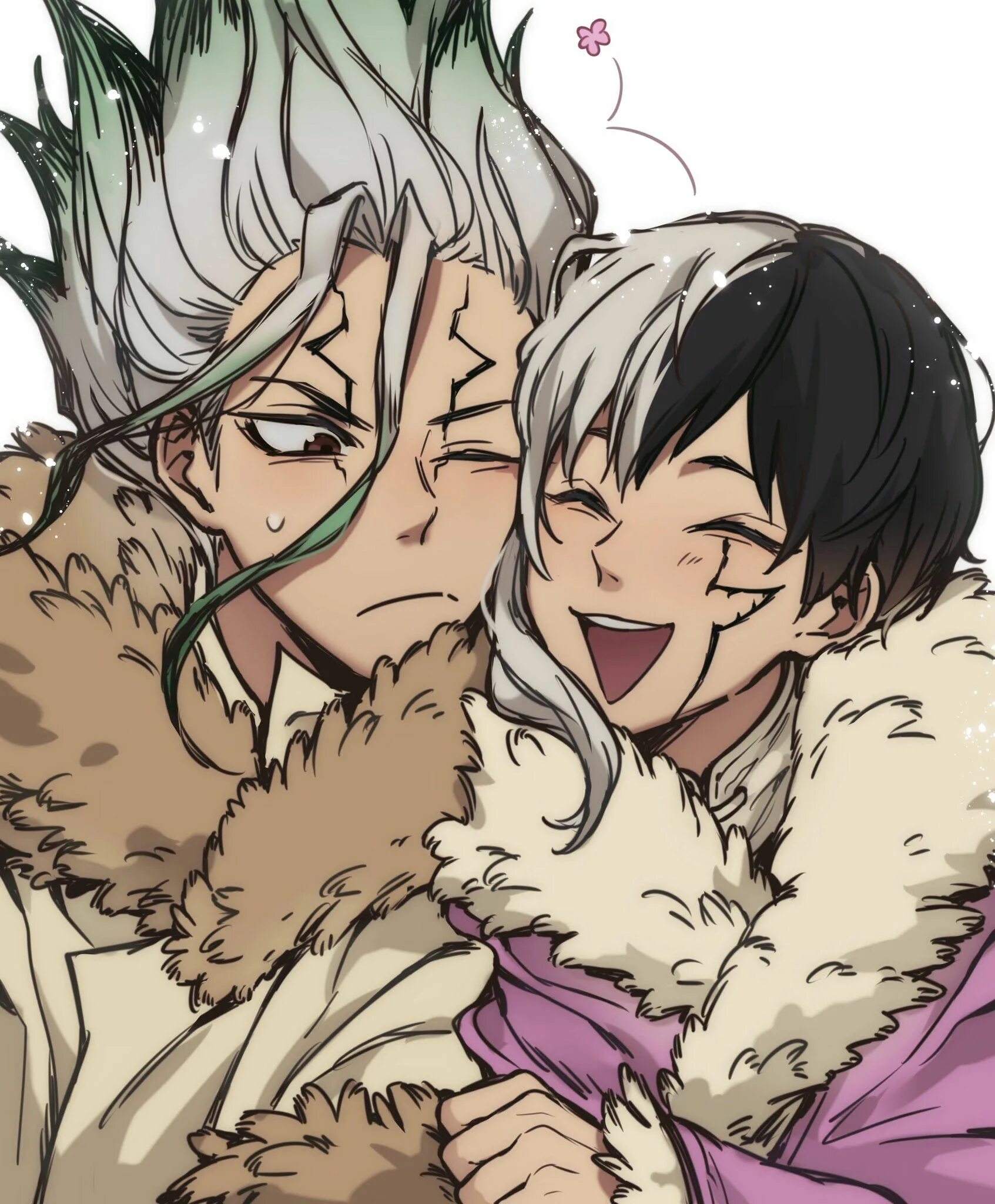 Доктор стоун шип сенку и кохаку. Ген шипов. Ген шипов. Доктор стоун yaoi. Доктор стоун шип сенку и ген.