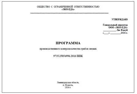 Программа технические условия