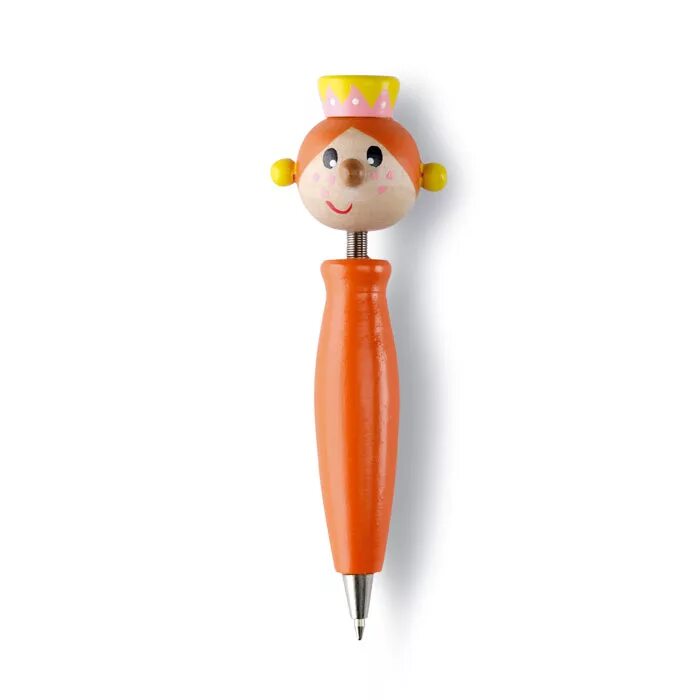 Fun pen. Деревянные шариковые ручки. Ручка с деревянной игрушкой сверху. Funny Pen. Ручка mo881410 White/Orange.